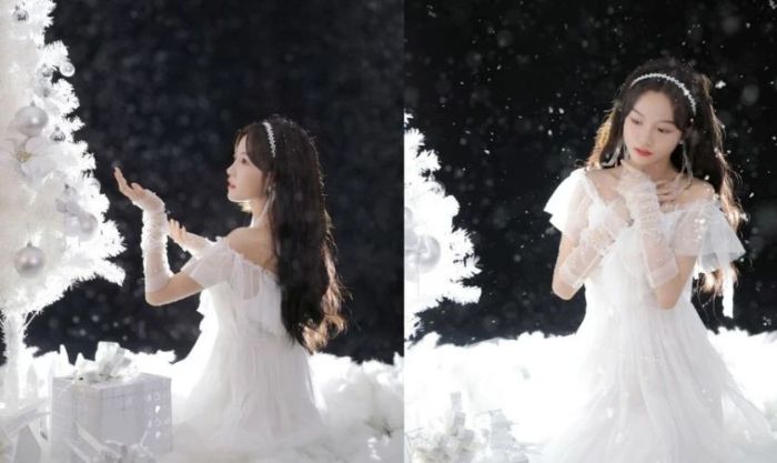 Chụp ảnh đón Giáng Sinh phong cách nàng thơ thanh thoát