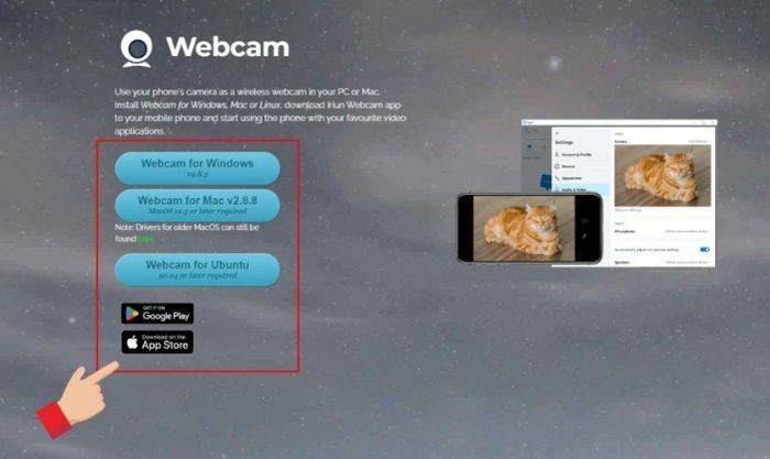 Tải và khởi động Iriun Webcam trên máy tính cần sử dụng webcam