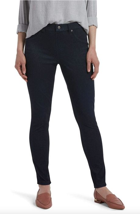 A pair of stylish denim leggings