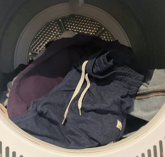 Vuori joggers in the dryer