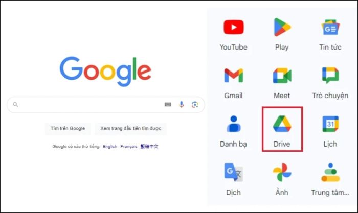 Đăng nhập vào tài khoản Google và mở Google Drive