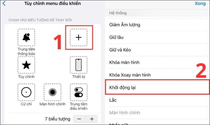 Hoàn thành thêm tính năng Khởi động lại vào nút home ảo