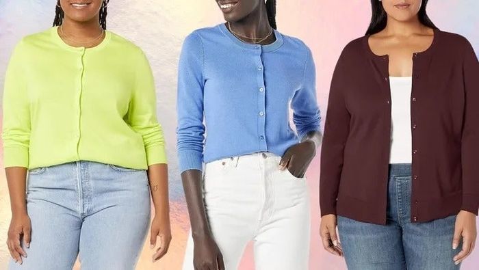 The Amazon Essentials cotton-blend cardigan is available in a variety of 27 colors.