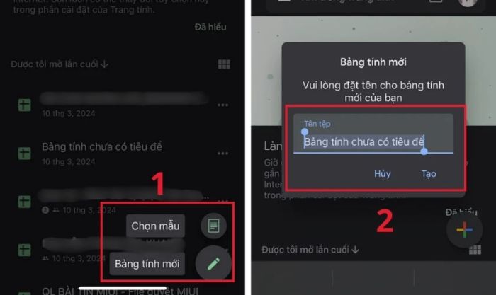 Hoàn thành việc tạo Google Sheets trên điện thoại một cách nhanh chóng