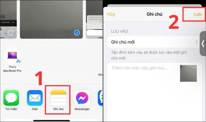 Mở ứng dụng Ghi chú, thêm ghi chú và nhấn lưu để hoàn tất