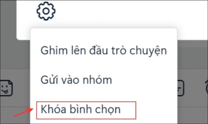 Nhấn vào mục Khóa bình chọn để tiếp tục.