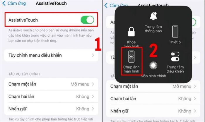 Kích hoạt nút Home ảo bằng cách kéo nút trong AssistiveTouch sang phải