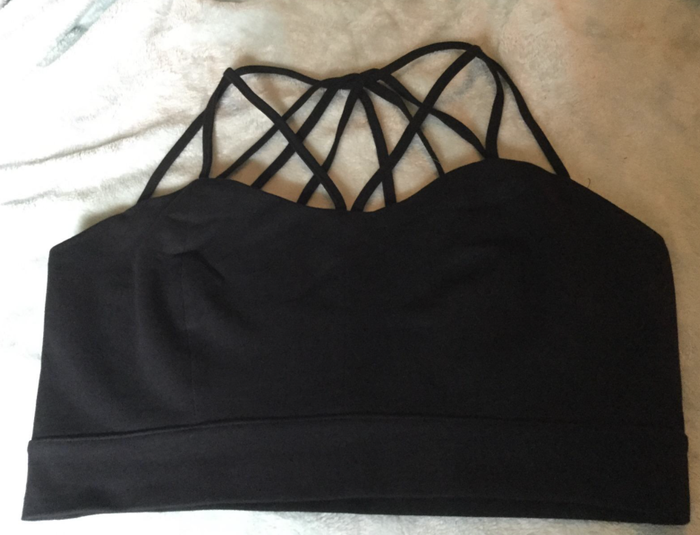 reviewer photo of the black bralette