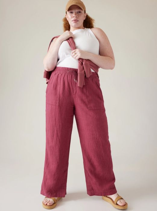 Linen pants showcased on a model