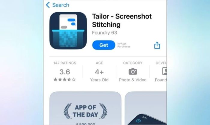 Tải ứng dụng từ Apple Store để trải nghiệm các tính năng đặc biệt của Tailor.
