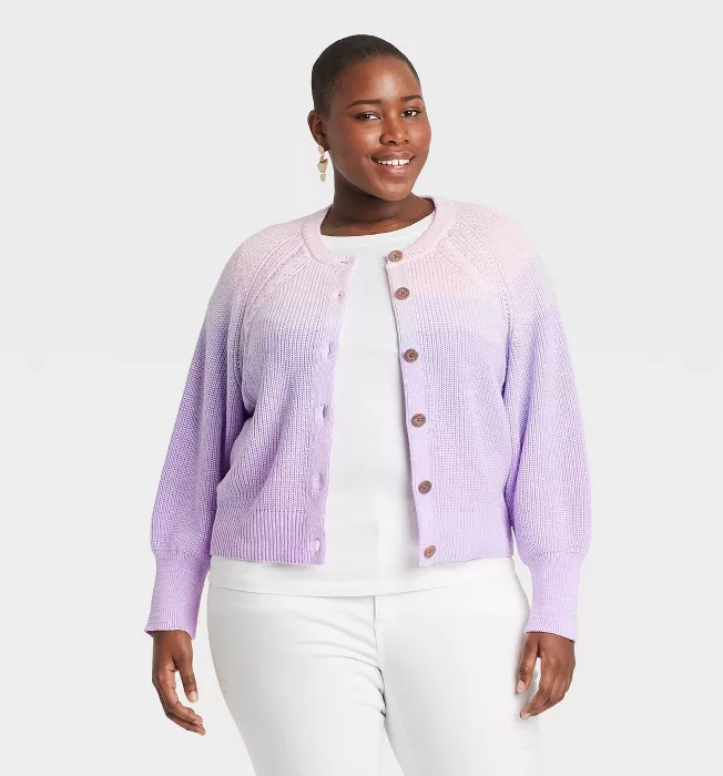 pink and purple gradient cardigan