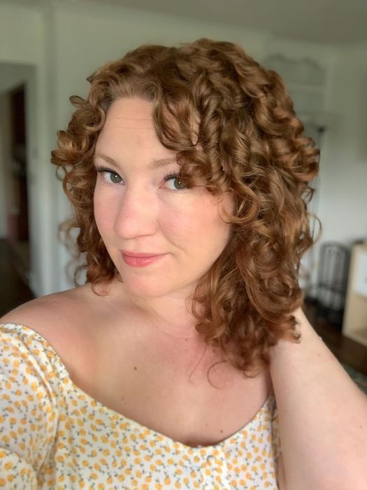 Photo of the reviewer's hair after using the brush