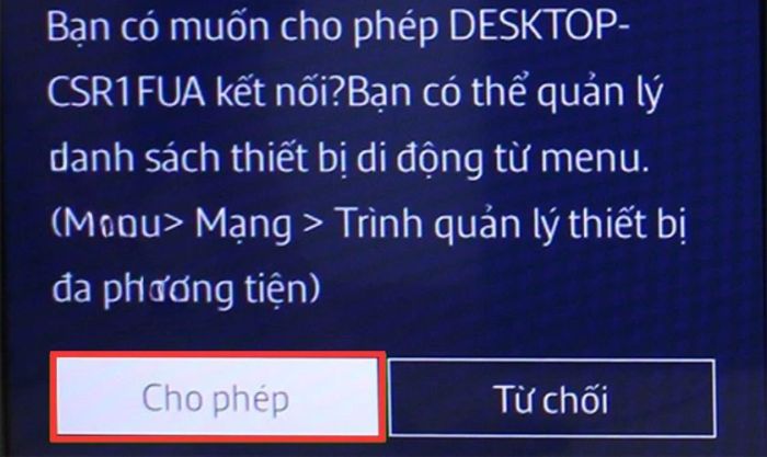 Bạn chỉ cần nhấn chọn chấp nhận hoặc cho phép để hoàn tất quá trình.
