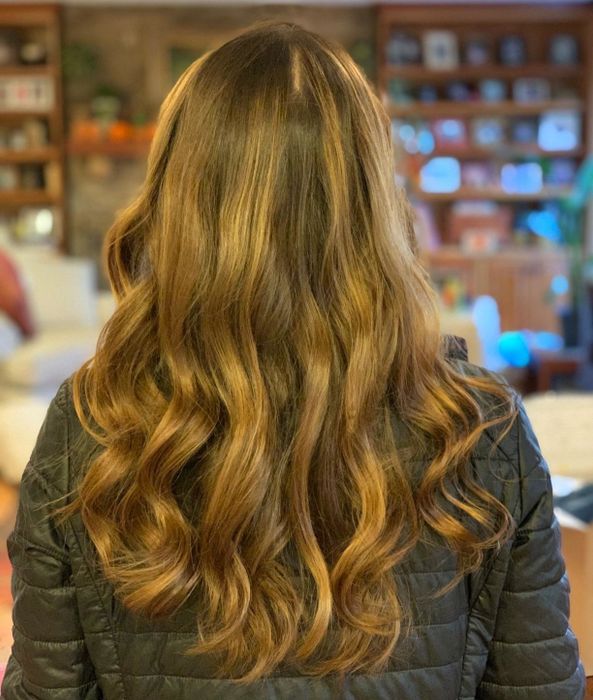 A reviewer's hair after being styled with the wand