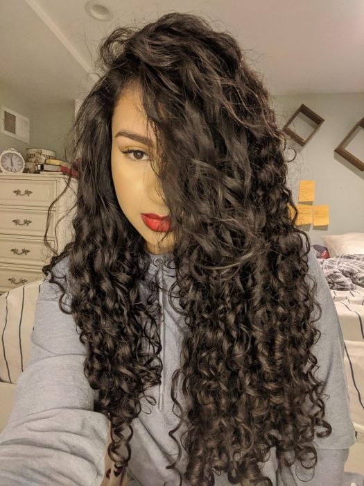 Photo of the reviewer's hair after using the Denman brush