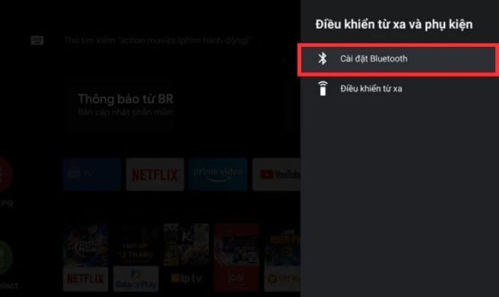 Chọn tiếp mục Cài đặt Bluetooth