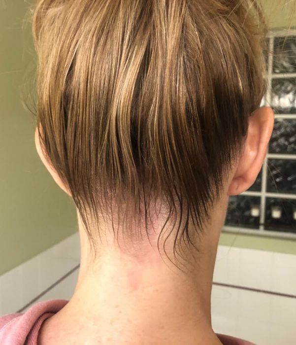 reviewer's after photo of a sleek, polished ponytail