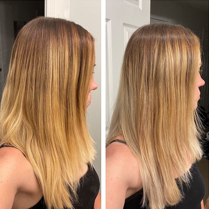 The reviewer’s hair after using the shampoo