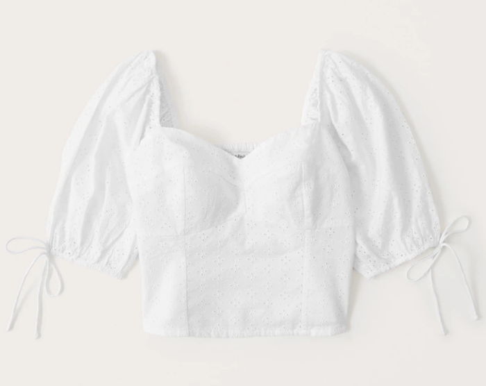 Photo of a white corset top
