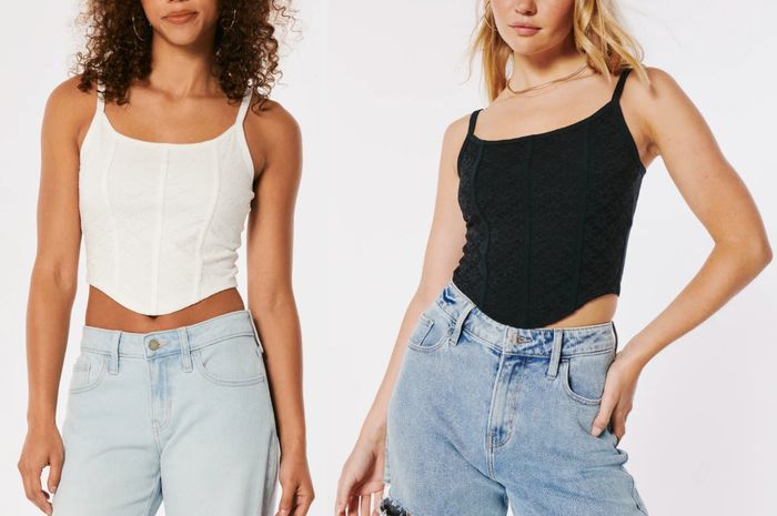 Two photos of models wearing white and black shirts