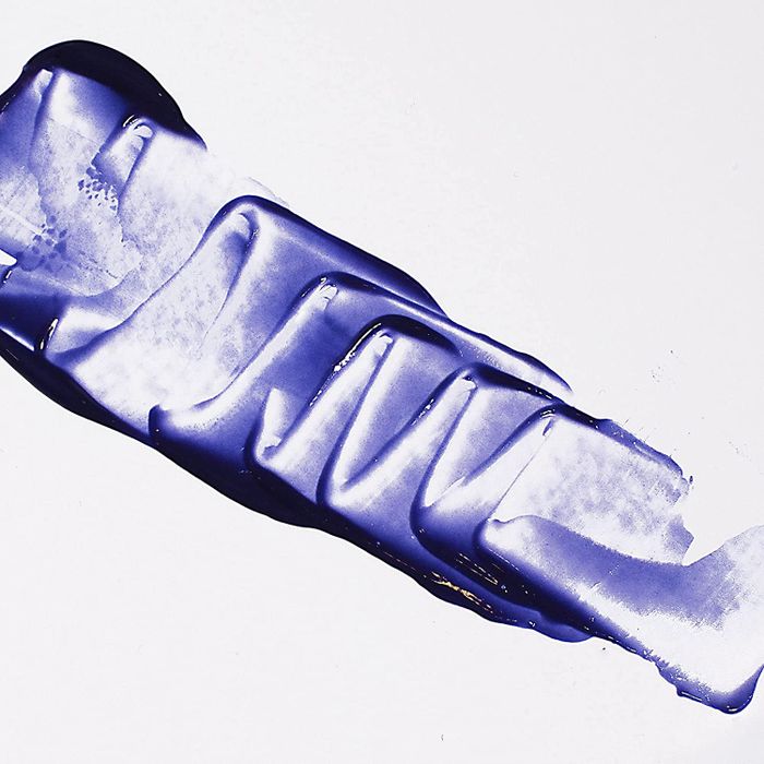 A swatch demonstrating the blue hair toner