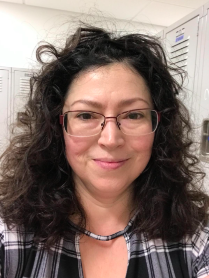 A 'before' photo of a reviewer without bangs