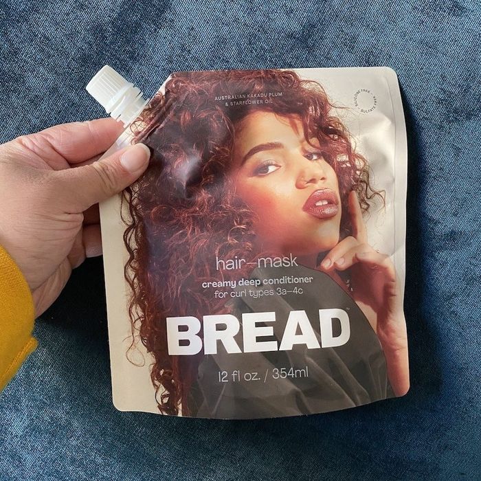 the pouch-style container of the hair product
