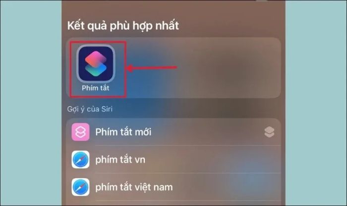 Nhấn chọn mục Phím tắt trên điện thoại của bạn