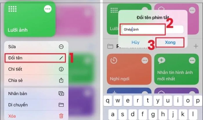 Sử dụng phím tắt để kết hợp ảnh trên iPhone