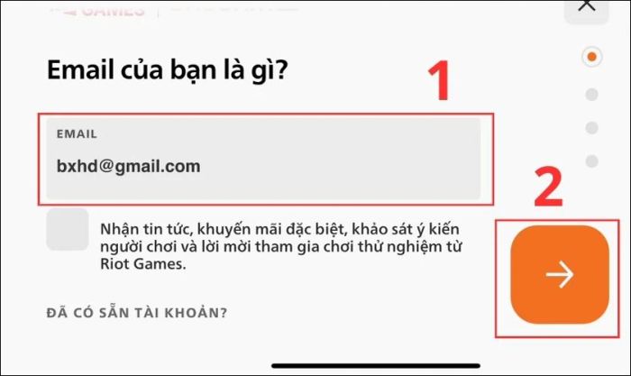 Nhập địa chỉ email của bạn