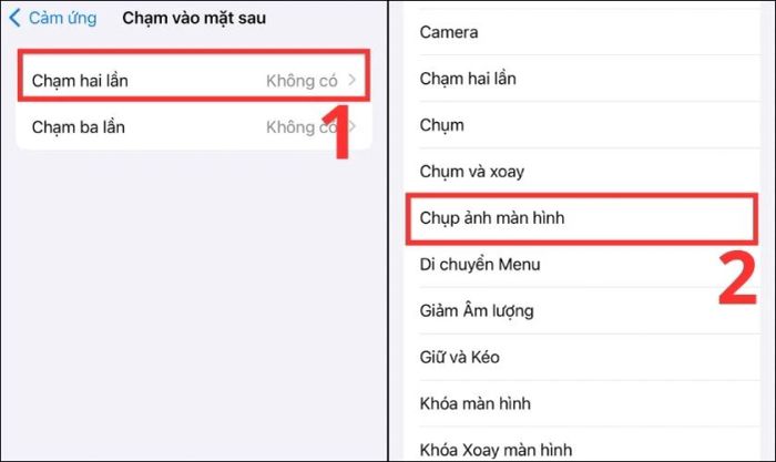 Cách chụp màn hình bằng thao tác chạm đúp mặt lưng