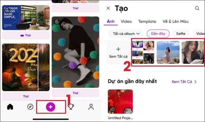 Khởi động Picsart và chọn ảnh cần ghép mặt