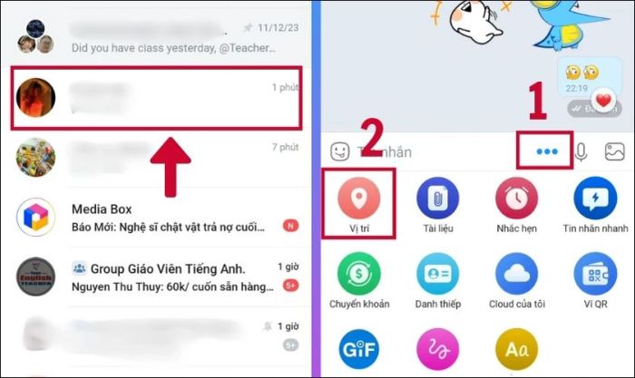 Hướng dẫn chia sẻ vị trí qua Zalo trên điện thoại Android