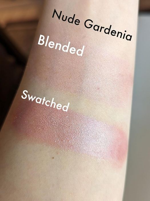 Photo shared by a reviewer displaying the blush swatched on their arm