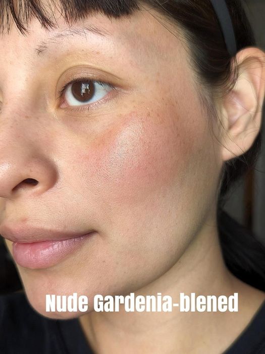 A photo shared by a reviewer showing the blush applied on their cheek