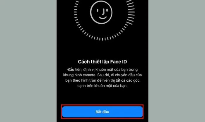 thử thiết lập face id trên iphone để kiểm tra