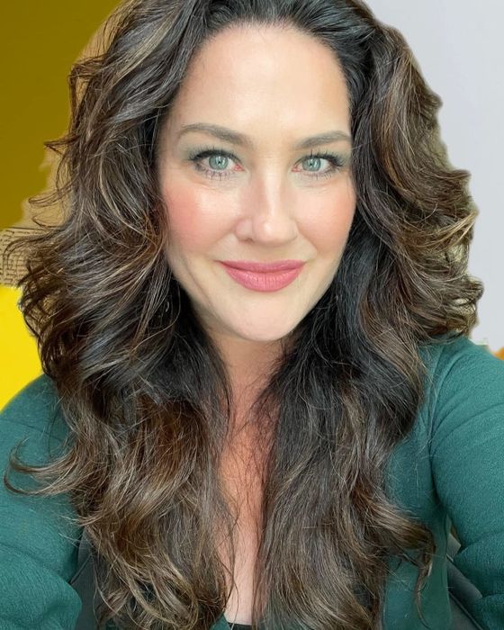 reviewer's hair after curling and applying the hold spray