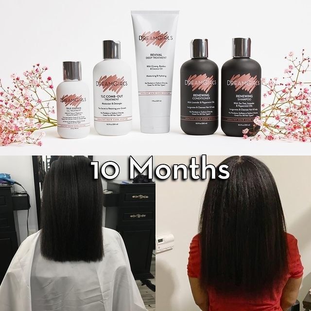 Before using the healthy hair starter kit, my hair was shoulder-length; after 10 months of using the kit, it reached bra-strap length.