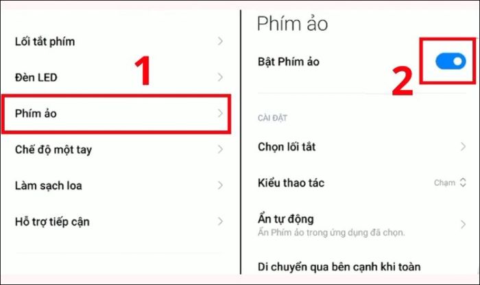 Kích hoạt tính năng chụp ảnh màn hình qua phím ảo