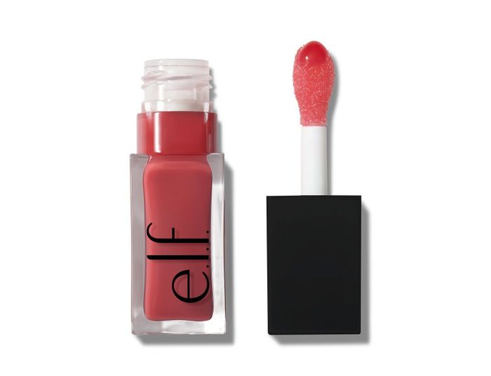 Elf cosmetics lip gloss shown alongside its applicator on a plain white background