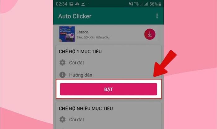 Kích hoạt AutoClick