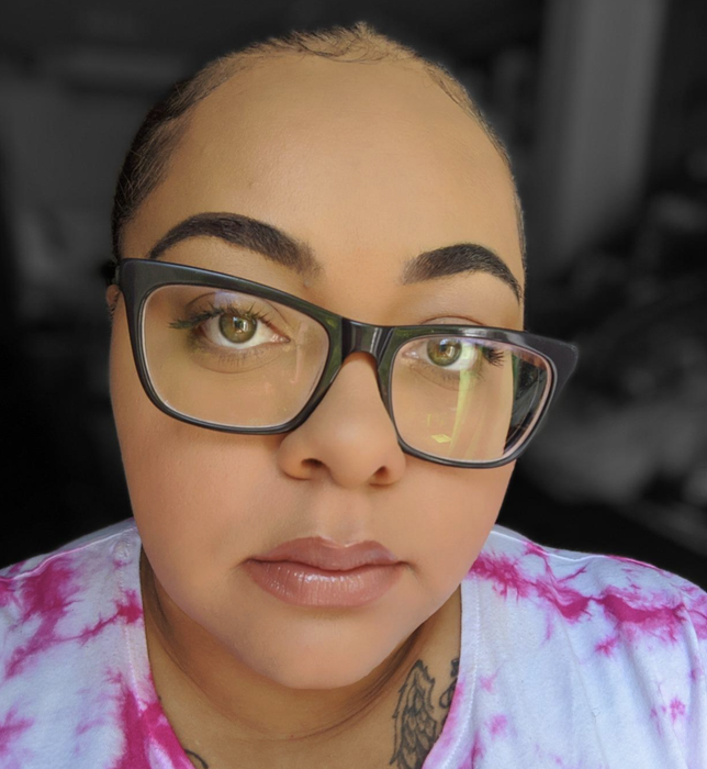 reviewer showcasing their makeup look