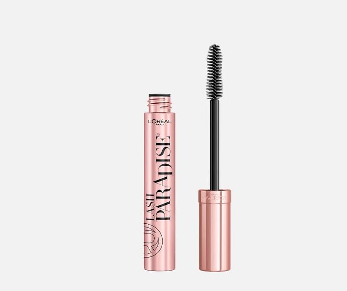 L'Oreal Lash Paradise mascara with the cap removed, revealing the wand and brush
