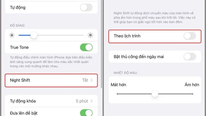 Kích hoạt chế độ bảo vệ mắt trong Cài đặt: