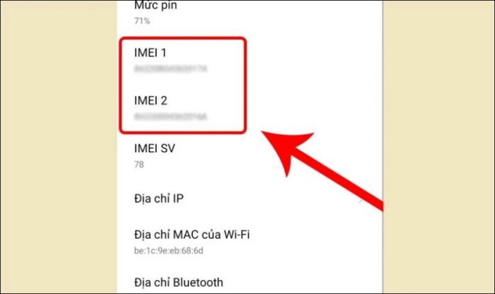 Lấy mã IMEI 1 để kiểm tra thông tin điện thoại OPPO