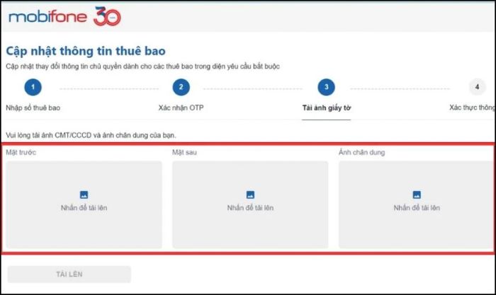 Nhấn Tải lên để hệ thống tự động trích xuất thông tin
