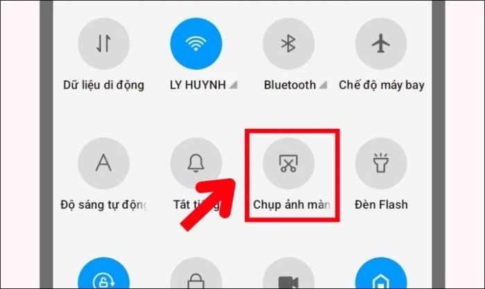 Biểu tượng chụp màn hình trên thanh thông báo
