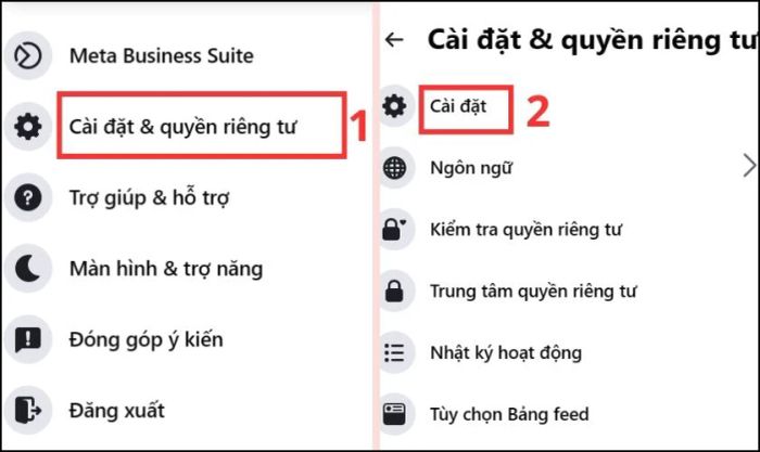 Truy cập cài đặt và quyền riêng tư, sau đó chọn Cài đặt quyền riêng tư