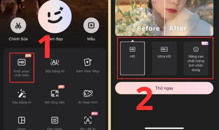 Khôi phục và lựa chọn chất lượng video