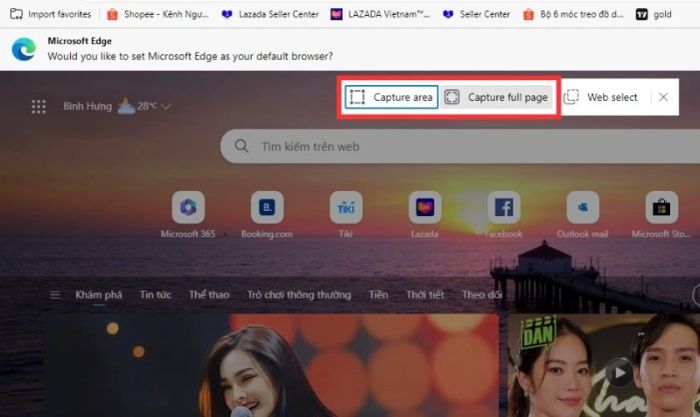 Tiện ích Web capture